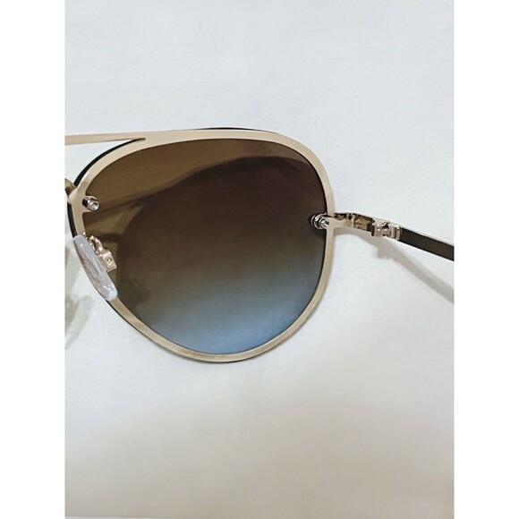 True Religion Aviator Sunglasses 2-Tone Blue/Amber Lens Gold Frame NEW main image 3